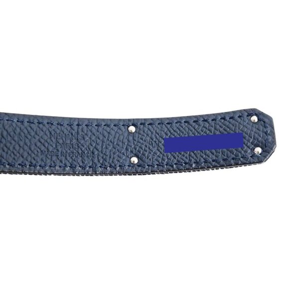 Hermes Kelly Belt 18 Denim Epson Blue Series Silver Hardware main image 8